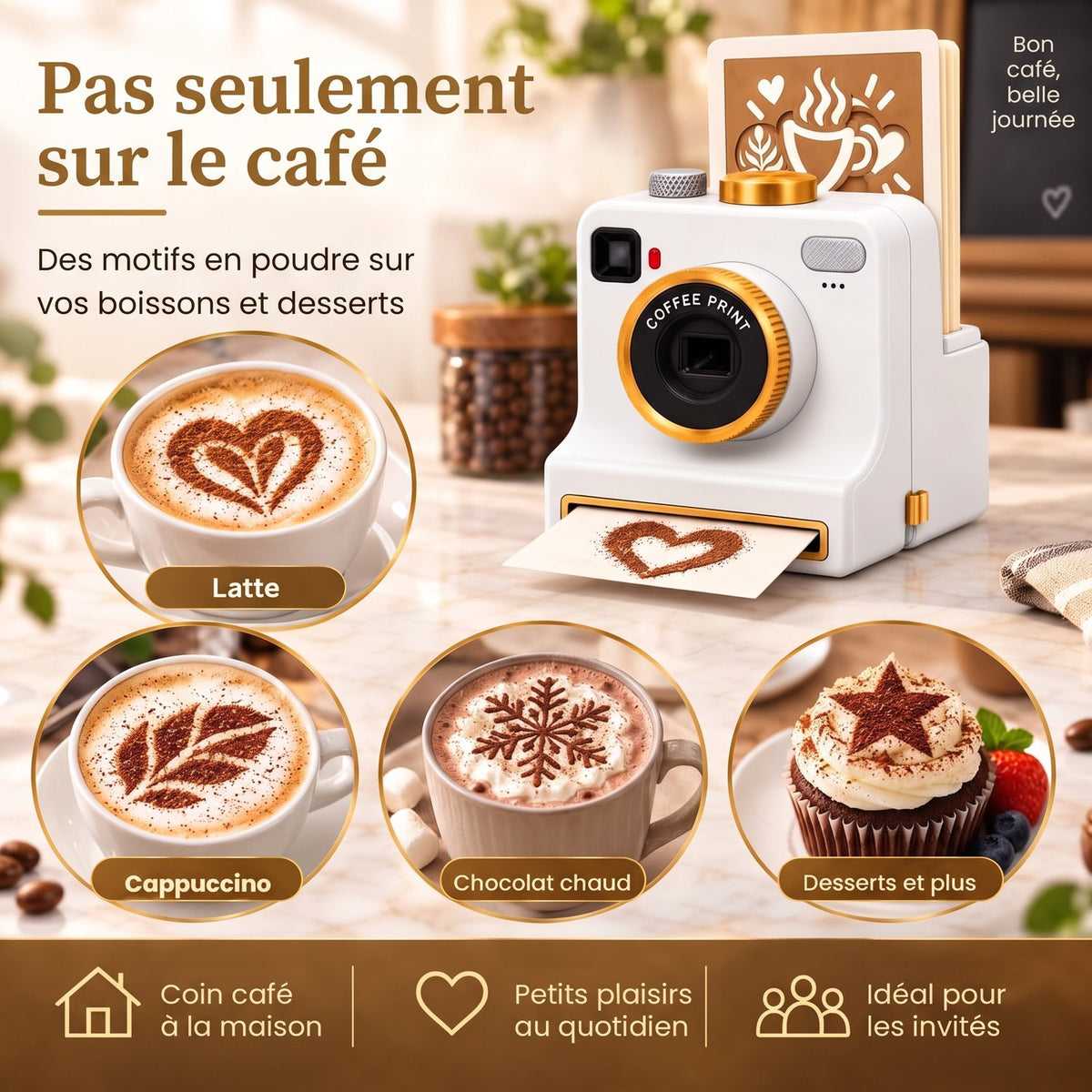 CaféClic – appareil latte art pour latte, cappuccino, chocolat chaud et desserts